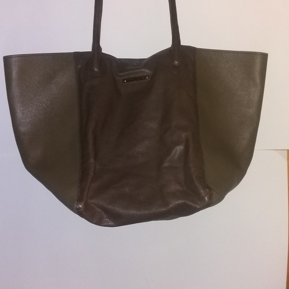 Liz Claiborne Two Tone Brown Leather Tote